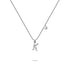 Solid 925 Sterling Silver Initial Crystal Personalised Alphabet Letter Necklace Silver